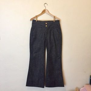 Dittos Dark Wash Wide-Leg Denim Blue Jeans